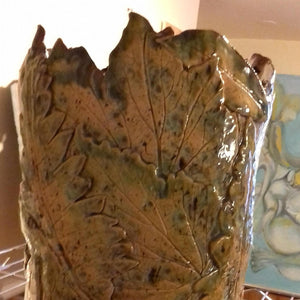 Large Ceramic Pot of Leaves