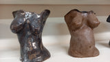 Ceramic torso bud vase, hand sculpted